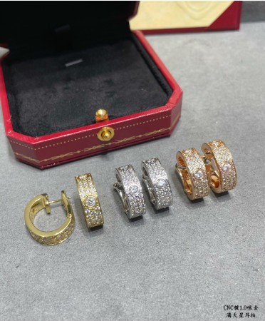 Ca*t*er wide version full pave earrings