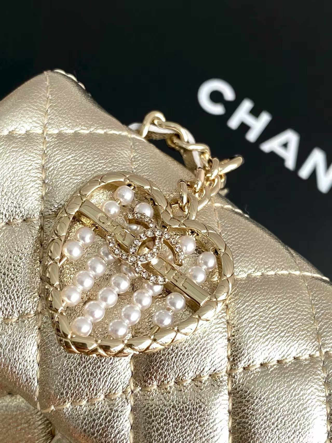 Ch*el classic mini bag with hook 8x12.5x5cm