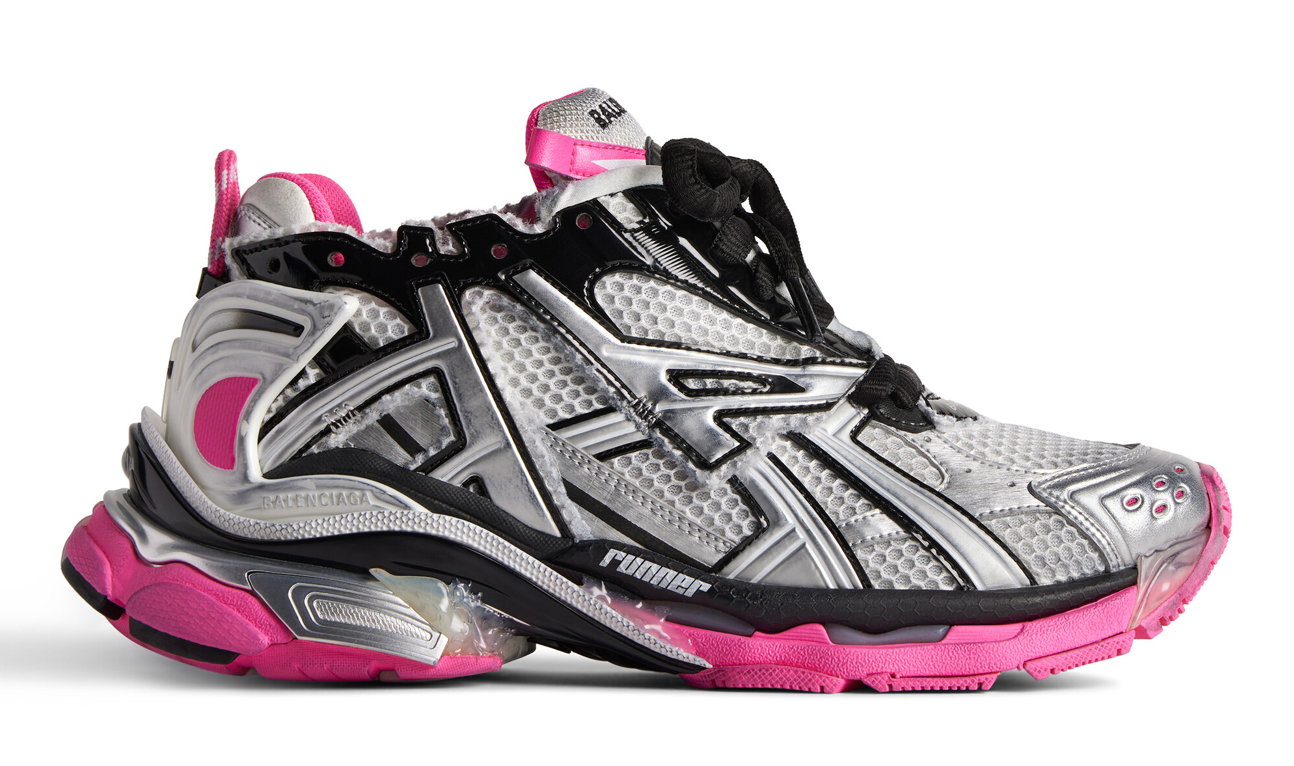 Balenciga Runner Sneakers In Silver