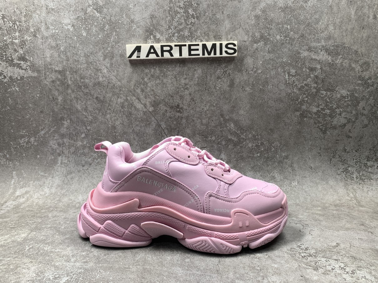 Balenciga Triple S Allover Logo Pink