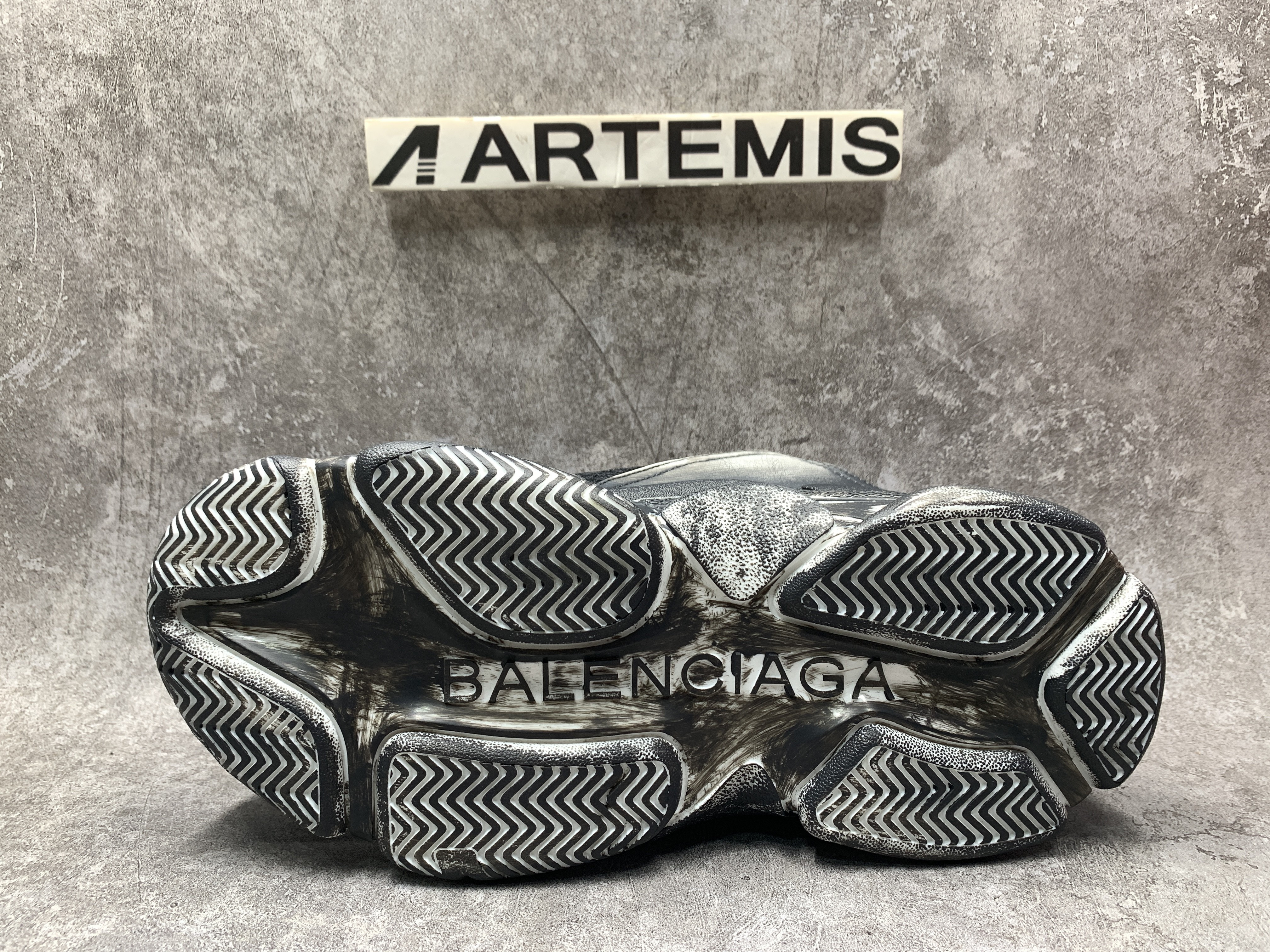 Balenciga Black Faded Triple S Sneakers