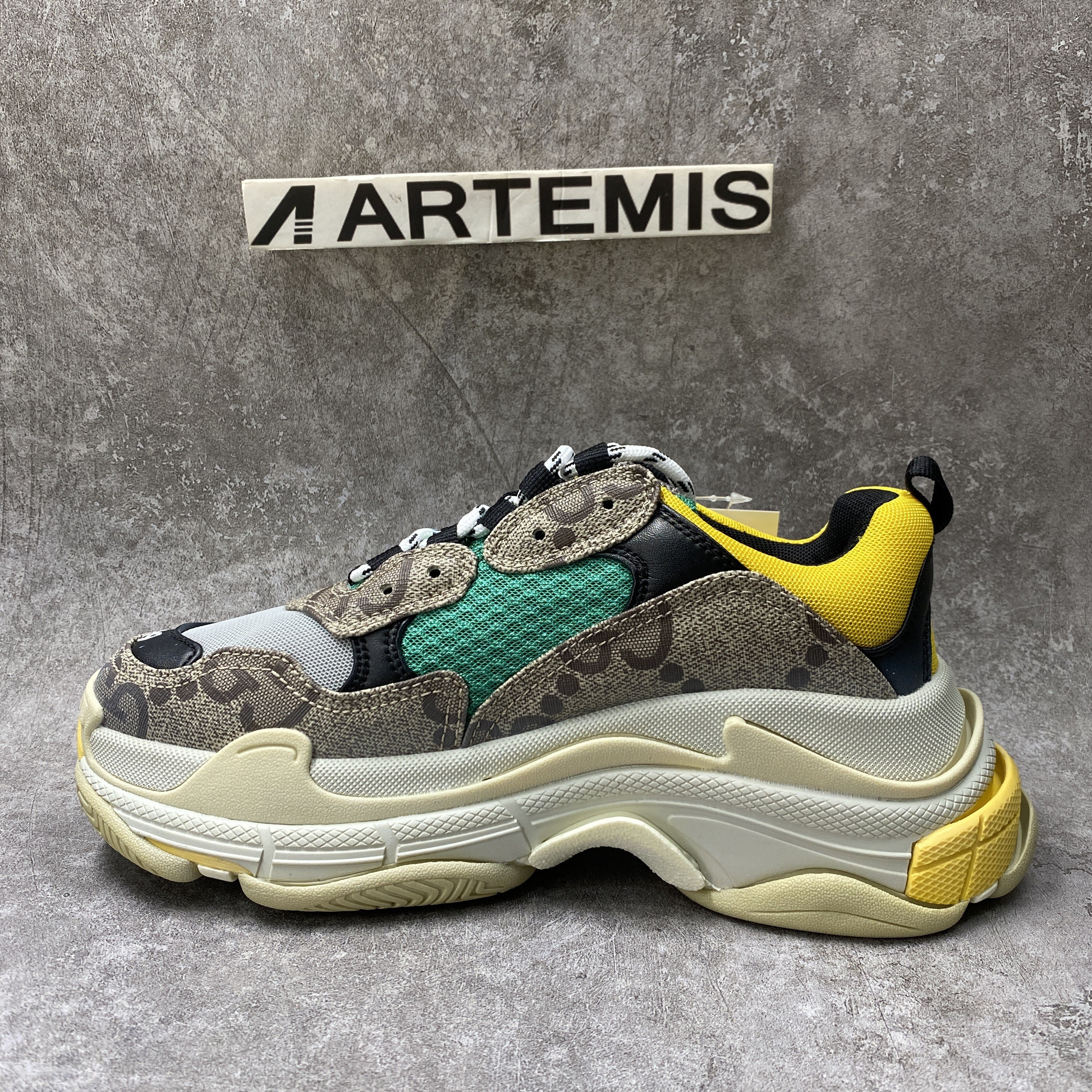 Balenciga x G The Hacker Project Triple Beige Green Yellow