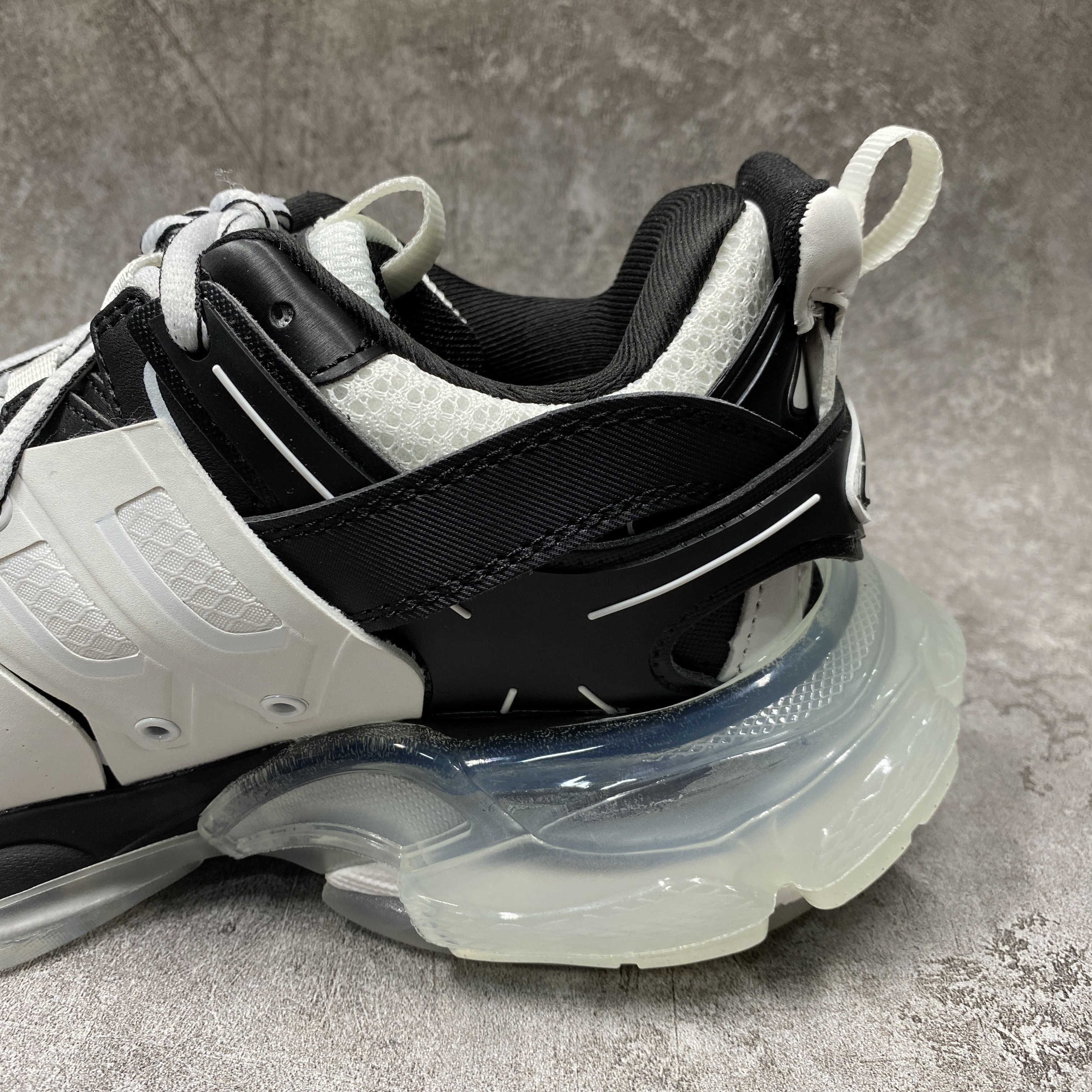 Balenciga Track Sneaker Clear Sole White Black