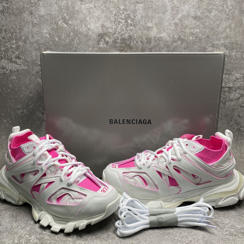 Ba*len*cia*ga track sock white pink