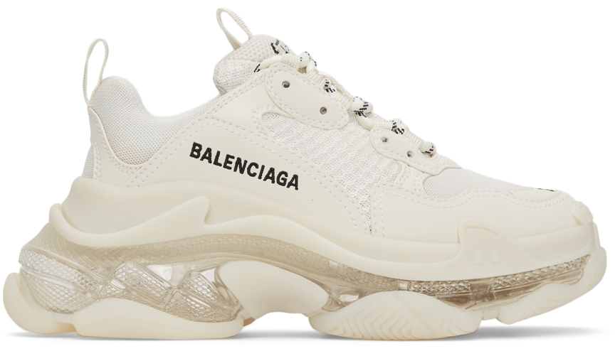 Balencag Off-White Clear Sole Triple S Sneakers
